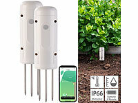 Luminea Home Control 2er-Set smarte ZigBee-Boden-Feuchtigkeits & Temperatursensoren
