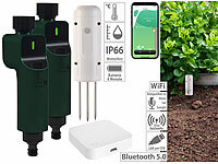 Luminea Home Control BodenFeuchtigkeits&Temperatursensor,ZigbeeGateway,2x Bewässerungscomp.; WLAN-Gateways mit Bluetooth WLAN-Gateways mit Bluetooth WLAN-Gateways mit Bluetooth 