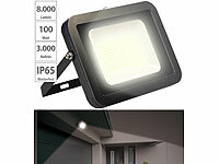 Luminea Wetterfester LED-Fluter, 8.000 Lumen, 100 Watt, IP65, 3.000 K