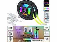 Luminea Home Control 2er-Set USB-RGB-IC-LED-Streifen, Bluetooth, App, Fernbedienung, 2 m; WLAN-LED-Lampen E27 RGBW WLAN-LED-Lampen E27 RGBW WLAN-LED-Lampen E27 RGBW 
