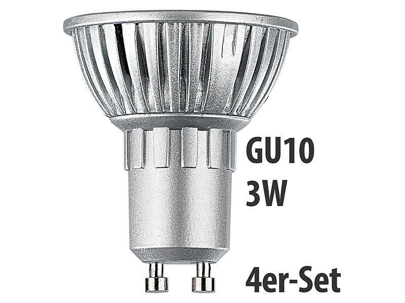 ; LED-Spots GU10 (warmweiß), LED-Tropfen E27 (tageslichtweiß) 