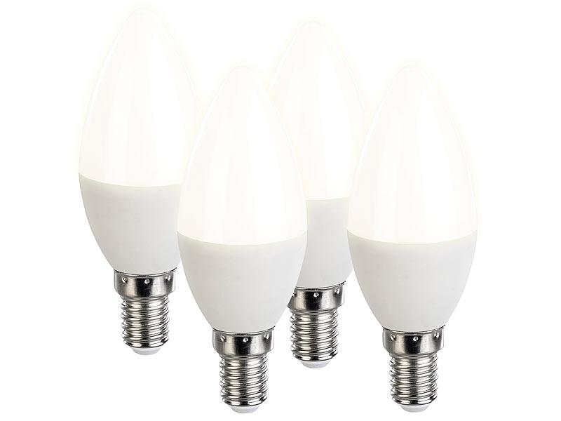 ; LED-Tropfen E27 (tageslichtweiß), LED-Spots GU10 (warmweiß) 