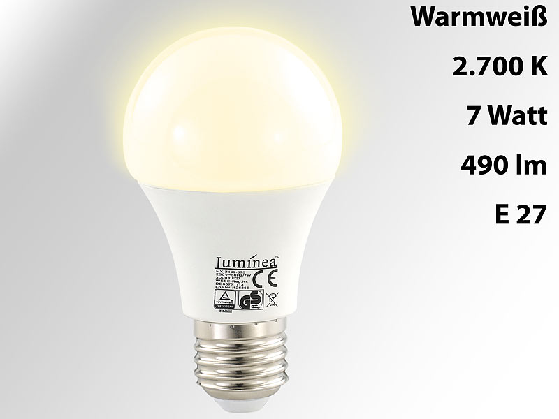 ; LED-Spots GU10 (warmweiß), LED-Tropfen E27 (tageslichtweiß) LED-Spots GU10 (warmweiß), LED-Tropfen E27 (tageslichtweiß) 