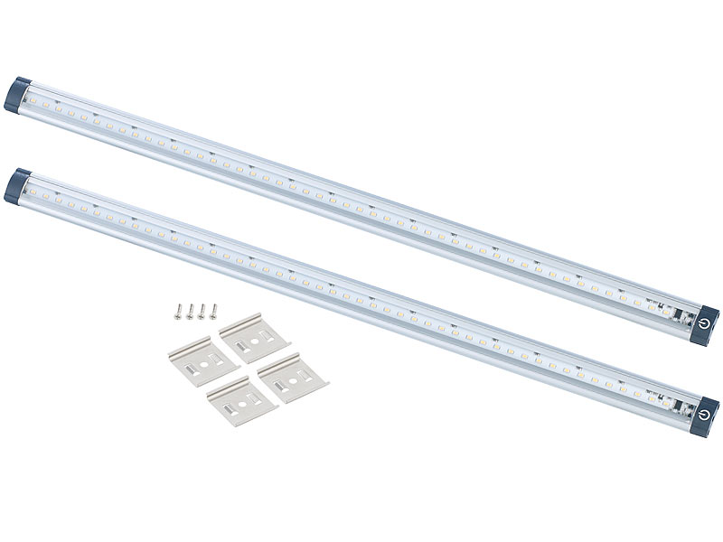 Netzadapter & Direktverbinder á 5,5 W Wandlampe Unterbau Leuchte 3 x 50 cm dimmbares 12 V LED Licht Leisten Set 