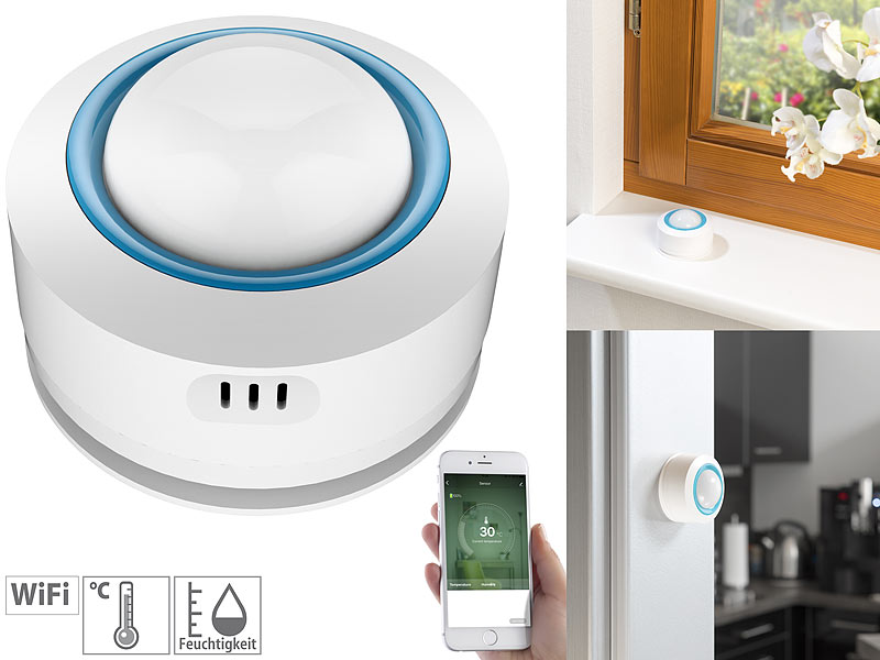 ; ZigBee-Boden-Temperatur- und Feuchtigkeits-Sensoren mit App, WLAN-Gateways mit Bluetooth 