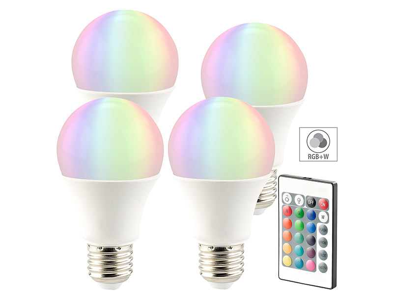 2X LED Gluehbirne + Fernbedienung Farbwechsel Leuchte, E14 3W RGB LED-Lampe B KO 