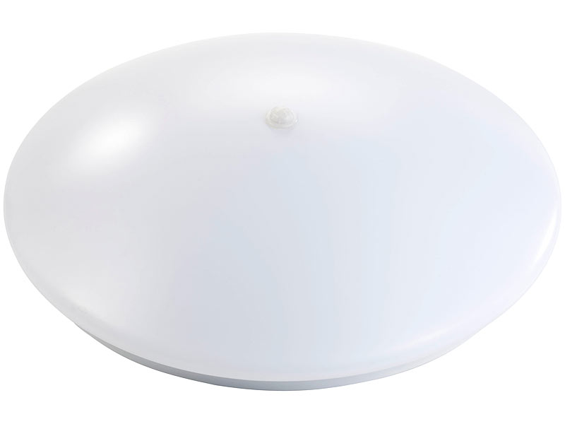 LED-Wand & Deckenleuchte mit PIR-Sensor, 20 W, Ø 38 cm, warmweiß; LED Spot E27 (weiß) LED Spot E27 (weiß) LED Spot E27 (weiß) LED Spot E27 (weiß) 
