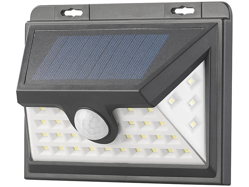 7,2 Watt Luminea Solar-LED-Wandleuchte mit Bewegungs-Sensor /& Akku 350 Lumen