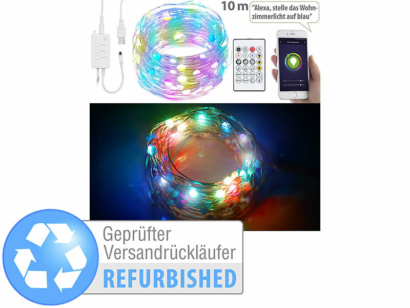 ; strisce LED RGBIC WLAN con app e controllo vocale, WLAN-RGB-LED-Lichtervorhänge strisce LED RGBIC WLAN con app e controllo vocale, WLAN-RGB-LED-Lichtervorhänge 