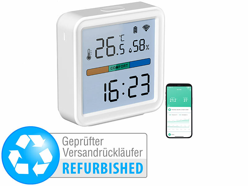 ; sensore di temperatura e umidità esterno e interno WLAN, igrometro, IP65 sensore di temperatura e umidità esterno e interno WLAN, igrometro, IP65 