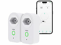 Luminea Home Control WLAN-Steckdose für Alexa; Outdoor-WLAN-Steckdosen mit Strommess-Funktion Outdoor-WLAN-Steckdosen mit Strommess-Funktion Outdoor-WLAN-Steckdosen mit Strommess-Funktion 