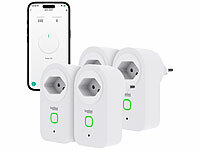 Luminea Home Control WLAN-Steckdose App, Stromzähler-Steckdose App; Outdoor-WLAN-Steckdosen mit Strommess-Funktion Outdoor-WLAN-Steckdosen mit Strommess-Funktion Outdoor-WLAN-Steckdosen mit Strommess-Funktion 