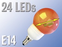 Luminea SMD-LED-Lampe Classic, 24 LEDs, rot, E14, 25 lm