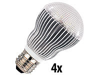 Luminea High-Power-LED-Lampe E27, tageslichtweiß 6400 K, 6W, 500 lm, 4er-Set; LED-Spots GU10 (warmweiß) 
