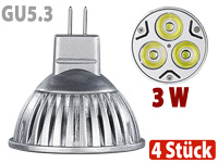 ; LED-Spots GU10 (warmweiß), LED-Tropfen E27 (tageslichtweiß) 