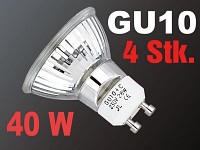 Luminea Halogenlampe Reflektor GU10, 230V, 40W, 4er