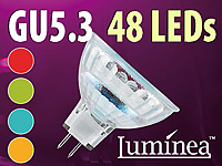 Luminea SMD-LED-Lampe mit Farbwechsler, GU5.3, 48 LEDs, 12V, 19 lm