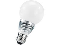 Luminea Energiespar-Lampen m. 3x1W-LEDs, E27, Bulb, 6400 K, 210lm, 4er-Set; LED-Spots GU10 (warmweiß) 