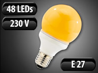 Luminea SMD-LED-Lampe Classic, 48 LEDs, orange, E27, 45 lm