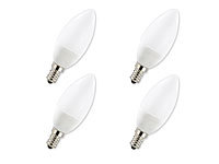 Luminea SMD-LED-Lampe Candle 15 SMDs E14, kaltweiß, 150-170lm, 4er-Set; LED-Tropfen E27 (warmweiß) 