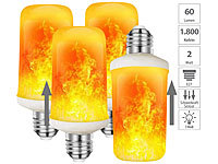 Luminea 4er-Set LED-Lampen mit Flammeneffekt, 3 Beleuchtungs-Modi, E27, 2 W; LED-Tropfen E27 (tageslichtweiß) LED-Tropfen E27 (tageslichtweiß) LED-Tropfen E27 (tageslichtweiß) 