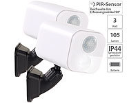 Luminea 2er-Set LED-Wandspots für innen & außen, Bewegungssensor; LED Wand- und Deckenleuchten LED Wand- und Deckenleuchten LED Wand- und Deckenleuchten 