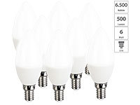 Luminea 8er-Set LED-Kerzen, tageslichtweiß, 500 Lumen, E14, 6 Watt, 6500 K