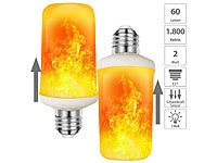 Luminea 2er-Set LED-Lampen mit Flammeneffekt, 3 Beleuchtungs-Modi, E27, 2 W; LED-Tropfen E27 (warmweiß) LED-Tropfen E27 (warmweiß) 
