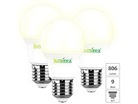 Luminea 3er-Set LED-Lampen E27, 8 W (ersetzt 75 W), 806 Lumen, warmweiß