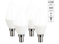 Luminea 4er-Set LED-Kerzen, tageslichtweiß, 470 Lumen, E14, 6 Watt, 6500 K; LED-Tropfen E27 (warmweiß) LED-Tropfen E27 (warmweiß) 