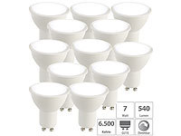 Luminea 12er-Set LED-Spots GU10, 7 Watt, 540 lm, 6.500 K, 100°, F