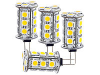 Luminea LED-Stiftsockellampe mit 18 SMDs, G4 (12V), warmweiß, rund, 4er-Set; LED-Stiftsockel G4 