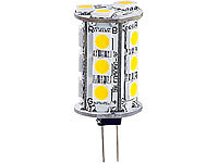 Luminea LED-Stiftsockellampe mit 18 SMD LEDs, G4 (12V), weiß, rund; LED G4 Leuchten 