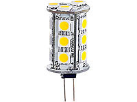Luminea LED-Stiftsockellampe mit 18 SMD LEDs, G4 (12V), tageslichtweiß, rund; Stiftsockellampen Stiftsockellampen 