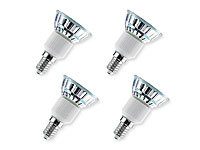 Luminea SMD-LED-Lampe, E14, 48 LEDs, warmweiß, 250 lm, 4er-Set; LED-Einbauspots 