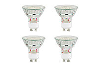 Luminea SMD-LED-Lampe, GU10, 48 LEDs, 230V, weiß, 270 lm, 120°,4er-Set; LED-Spots GU10 (warmweiß), LED-Tropfen E27 (tageslichtweiß) 