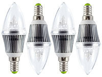 Luminea SMD-LED-Candle, 4W, E14, weiß, 280-320 lm, 4er-Set; LED-Tropfen E27 (warmweiß) 