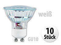 Luminea SMD-LED-Lampe GU10, 24 LEDs, weiß, 90 lm, 10er-Set; LED-Spots GU10 (warmweiß) 