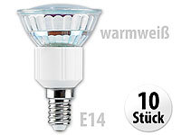 Luminea SMD-LED-Lampe, E14, 24 LEDs, warmweiß, 110 lm, 10er-Set; LED-Einbauspots 