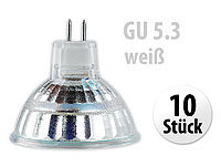 Luminea SMD-LED-Lampe, GU5.3, 48 LEDs, weiß, 270 lm, 10er-Set