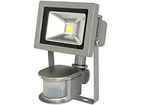 Luminea COB-LED-Fluter mit Metallgehäuse, 10 W, IP44, PIR (refurbished); LED-Fluter mit Bewegungsmelder (tageslichtweiß) 