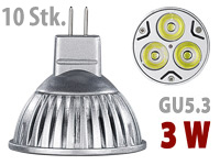 ; LED-Spots GU10 (warmweiß), LED-Tropfen E27 (tageslichtweiß) 