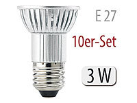 Luminea LED-Spot 3x 1W-LED, warmweiß, E27, 210 lm, 10er-Set; Leuchtmittel E27, Spotlights LeuchtmittelLampen E27LED-Spots als Glüh-Birnen, Glühbirnen, Glüh-Lampen, Glühlampen, LED-BirnenE27 LED-LeuchtenWarmweiß E27 LEDLED-Strahler E27LED-Bulbs E27LED-SparlampenLeuchtenWarmweiss-LEDsWarmweiß-Strahler LEDsLichter warmweißSpot-Strahler LEDsSpotlichterDeckenspotsEinbauspots 