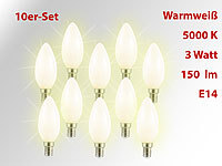 Luminea SMD-LED-Kerzenlampe, 3 W, E14, B35, 150 lm, warmweiß, 10er-Set; LED-Spots GU10 (warmweiß) LED-Spots GU10 (warmweiß) 