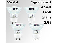 Luminea LED-Spotlight, Glasgehäuse, GU10, 2,5 W, 230V, 240 lm, 6500 K, 4er-Set