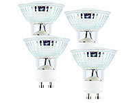 Luminea LED-Spotlight, Glasgehäuse, GU10, 3,3W, 300lm,warmweiß,dimmbar,4er-Set