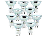 Luminea LED-Spotlight, Glasgehäuse, GU10, 3,3W,300lm,warmweiß,dimmbar,10er-Set