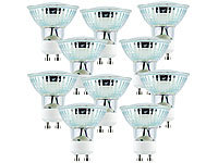 Luminea LED-Spotlight, Glasgehäuse, GU10, 3,3 W, 320lm,5000K,10er-Set; LED-Spot GU10 (neutralweiß) 