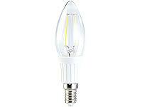 Luminea LED-Filament-Kerze, B35, 1,8 Watt, E14, weiß, 225 lm, 360°
