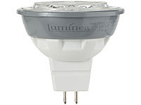 Luminea High-Power LED-Spot, GU5.3, 5W, 12V, warmweiß 3000K, 450 lm; LED-Spots GU10 (warmweiß), LED-Tropfen E27 (tageslichtweiß) 